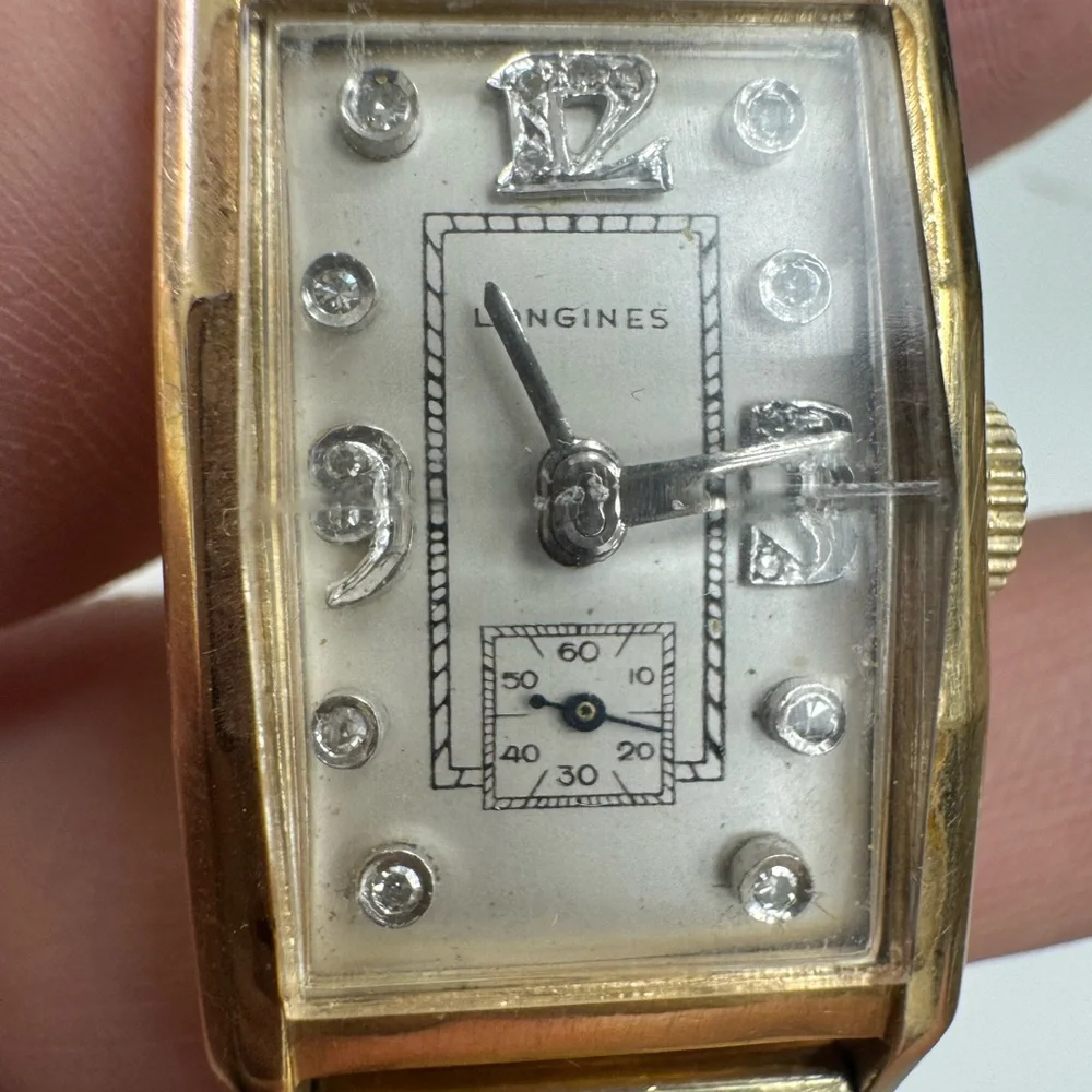 Longines 14K Gold Rectangular Watch - Picture 4 of 16